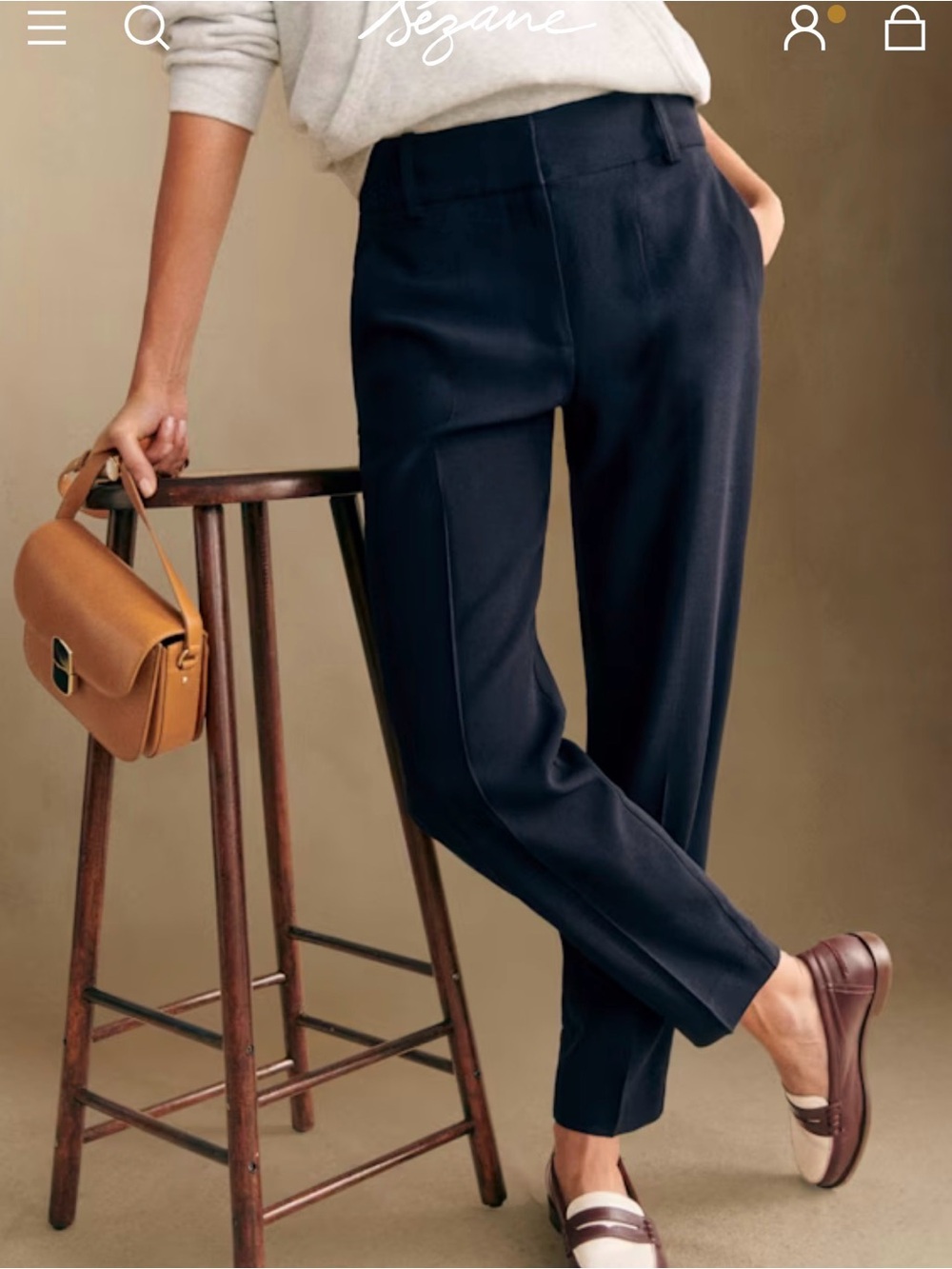 Sézane Gustavo Trousers in Navy. Size 36/ US 4